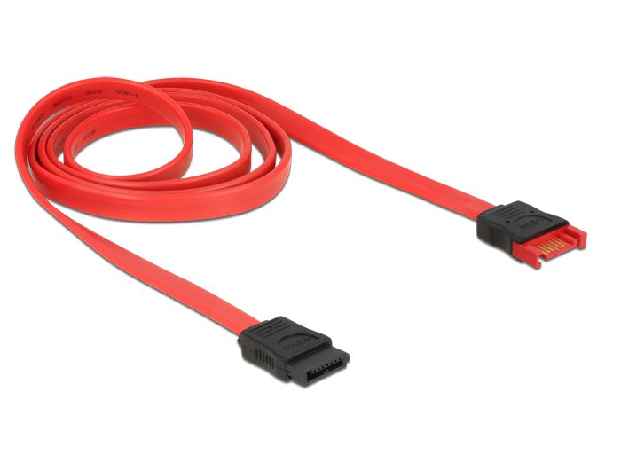 Cable Delock 83956 De Sata 1 M Sata 7-Pin Negro, Rojo