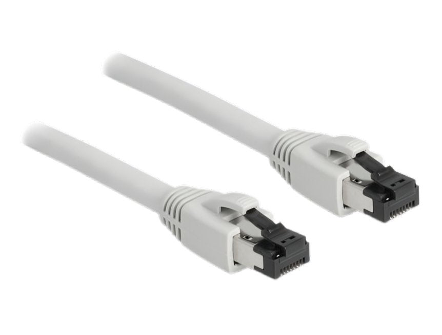 Cable De Red Delock Rj45 Cat.8.1 S/Ftp 10 M Bis 40 Gbps Gris