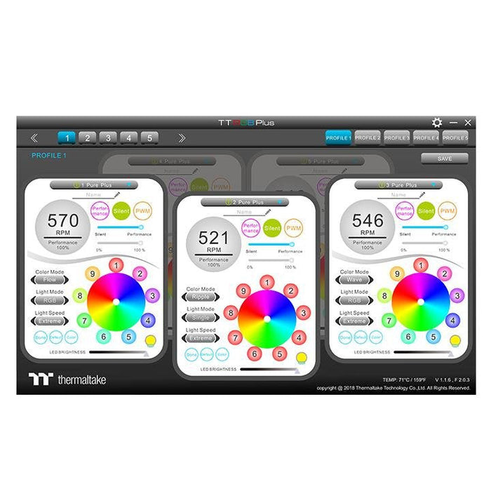 Thermaltake Pack De 3 Pure Plus Rgb 14 Radiator Fan Tt Premium Edition