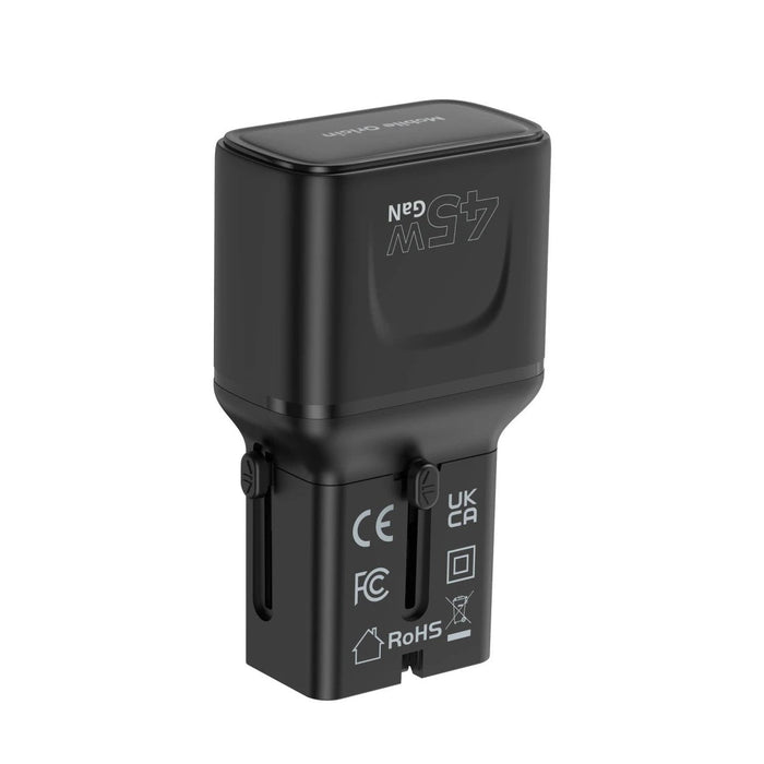 Mobile Origin 45w Travel Adapter Eu/Us/Uk/Au Pw26, Black