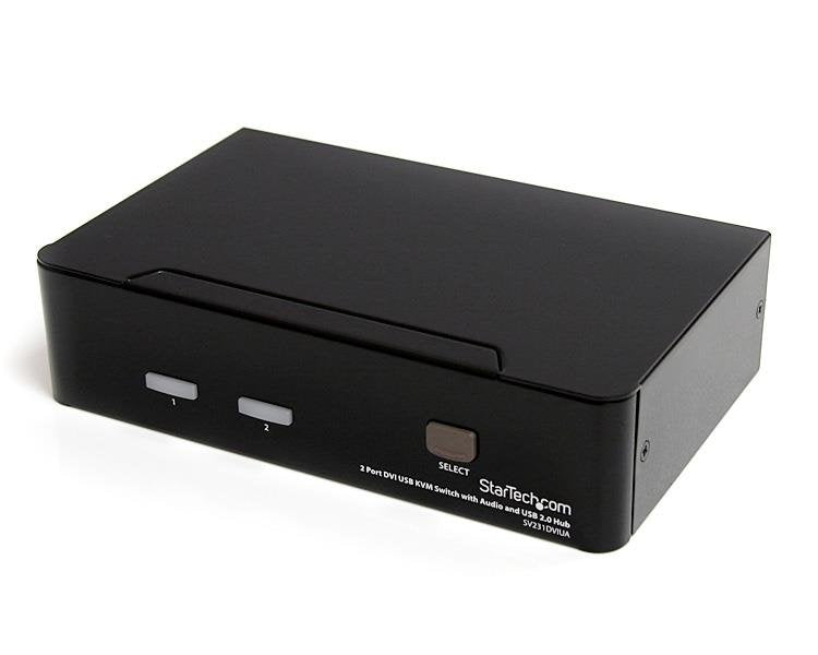 Startech.Com Conmutador Switch Kvm 2 Puertos Usb 2.0 Audio Y Video Dvi 3x Dvi-D Hembra 4x Usb A Hembra 6x Mini Jack Hembra Conmutador Kvm / Audio / Usb 2 X Kvm / Audio / Usb 1 Usuario Local Sobremesa Para P/N: Im12d1500p Sva12m2neua