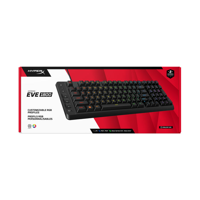 EAN 0198990307879 - HyperX Eve 1800 teclado Juego USB Negro imagen 11