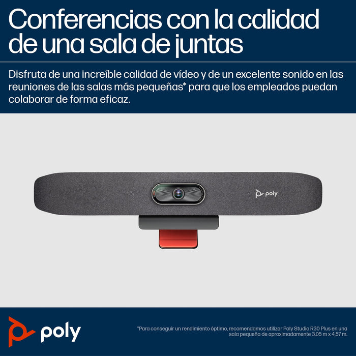 Poly Studio R30 Barra De Vídeo Con Usb Certificado Por Zoom Certificado Para Equipos De Microsoft Arena