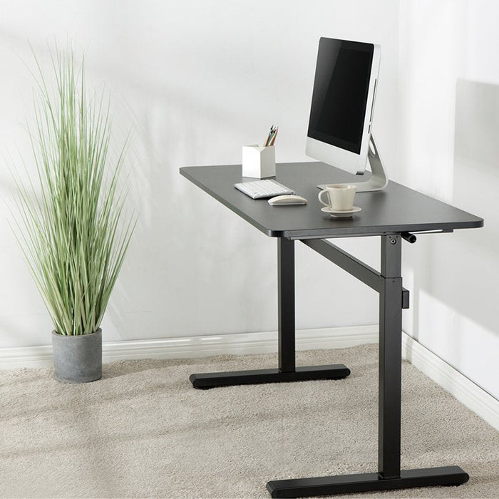 Sit-Stand Desk, Manual, 140x60cm, Negro