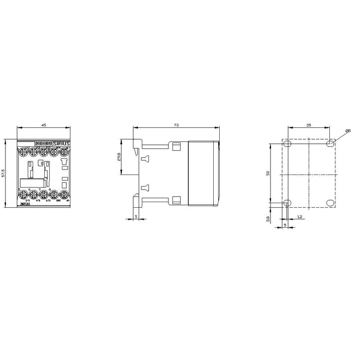 Siemens 3rt20151bb42 Schtz Ac-3 3kw 400v 1 24vdc 3p S00