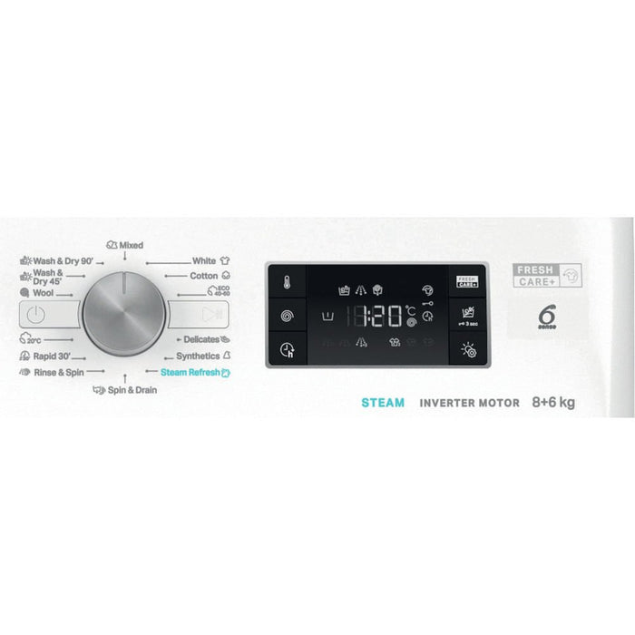 EAN 8003437057328 - Whirlpool FFWDB 864489 SV EE lavadora-secadora Independiente Carga frontal Blanco imagen 8