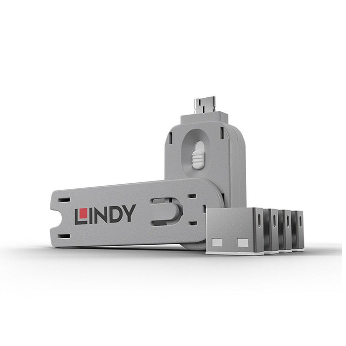 EAN 4002888404549 - Lindy 40454 bloqueador de puerto Bloqueador de puerto + clave USB tipo A Blanco Acrilonitrilo butadieno e imagen 1