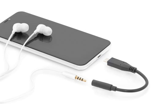 EAN 4016032451112 - Digitus AK-300321-002-S cable de teléfono móvil Negro 0,2 m USB C 3,5mm imagen 2