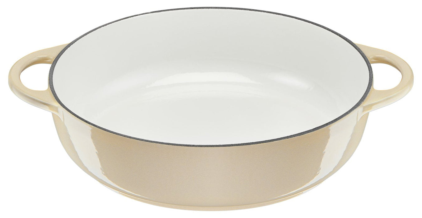Tefal Servierpfanne Lov Gusseisen Ø 28cm (Beige, Mit Deckel, 3,8 Liter) E25972