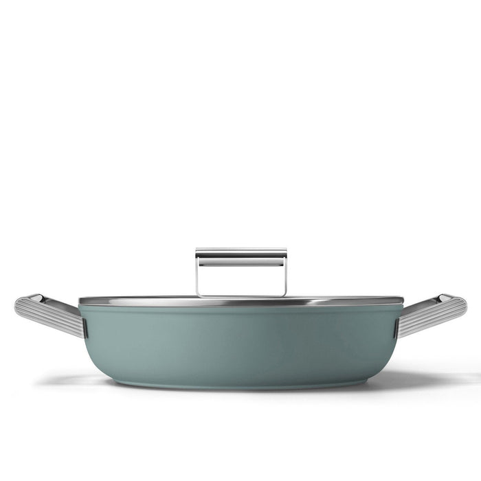 Smeg Dpf2812egm Pfanne, 28 Cm, Keramik, Edelstahlgriffe, Smaragdgrün