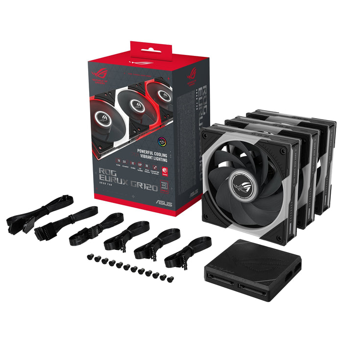 Ventilador Pc Asus Rog Eurux Gr120 Fan Argb Reverse Negro 3in1