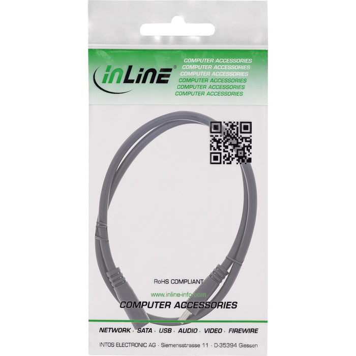 Inline® Dc Extensión Cable, Dc Male/Female 3.5x1.35mm, Awg 18, Negro 2m