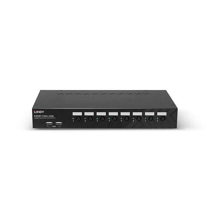 Lindy 8 Port Hdmi 4k60 Usb 2.0 Audio Kvm Switch