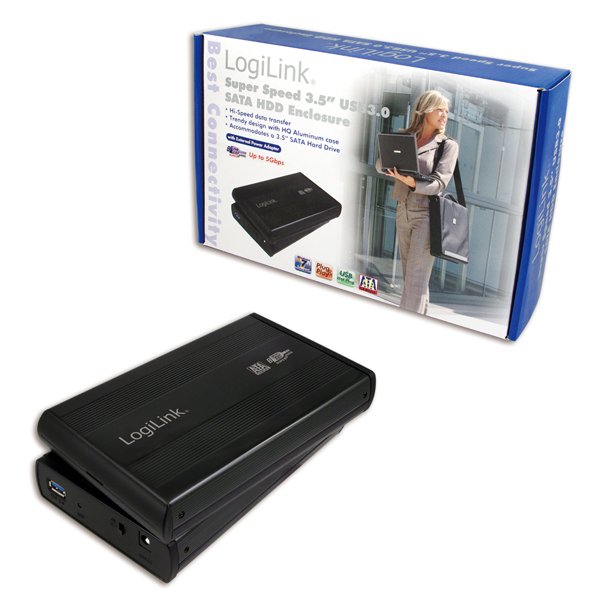 Logilink Ua0107, Sata, 8.89 Cm (3.5 ), Usb 3.0, Negro, Aluminio, 5 Gbit/S