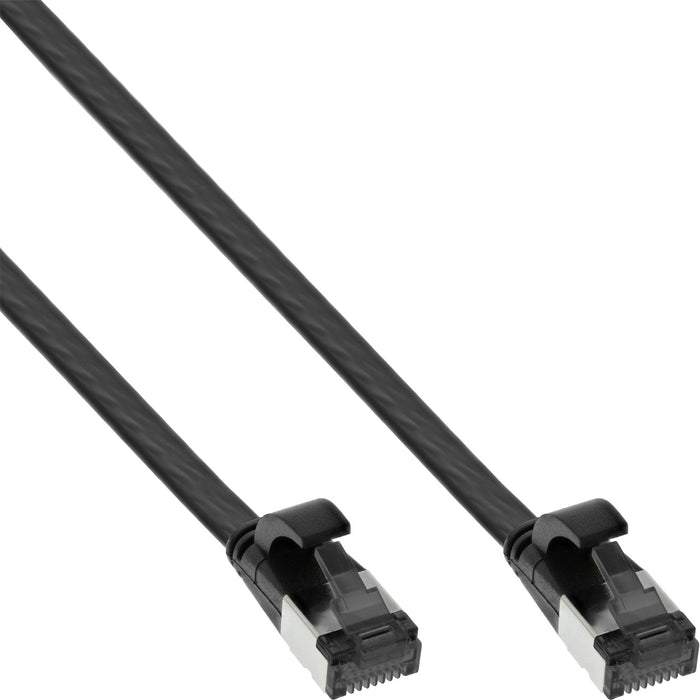 Cable De Red Plano Inline, U/Ftp, Cat.8.1, Tpe Libre De Halógenos, Negro, 0,5m
