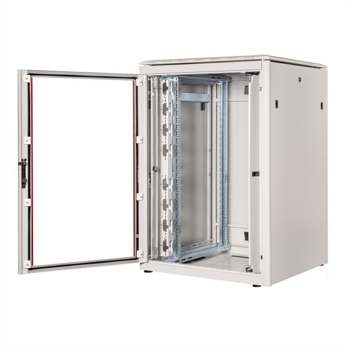 Roline 19-Zoll Netzwerkschrank Pro 22 He, 800x800 Bxt Glastr Grau