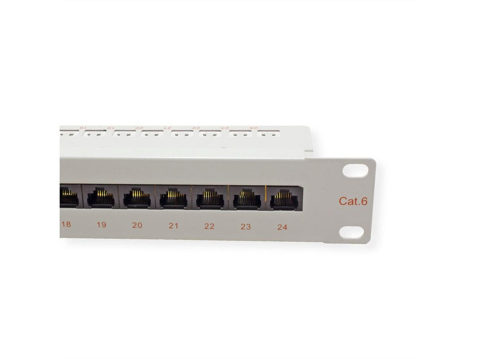 Roline Kat.6 Class E 48,26cm 19zoll-Patchpanel 24p Ungeschirmt Grau
