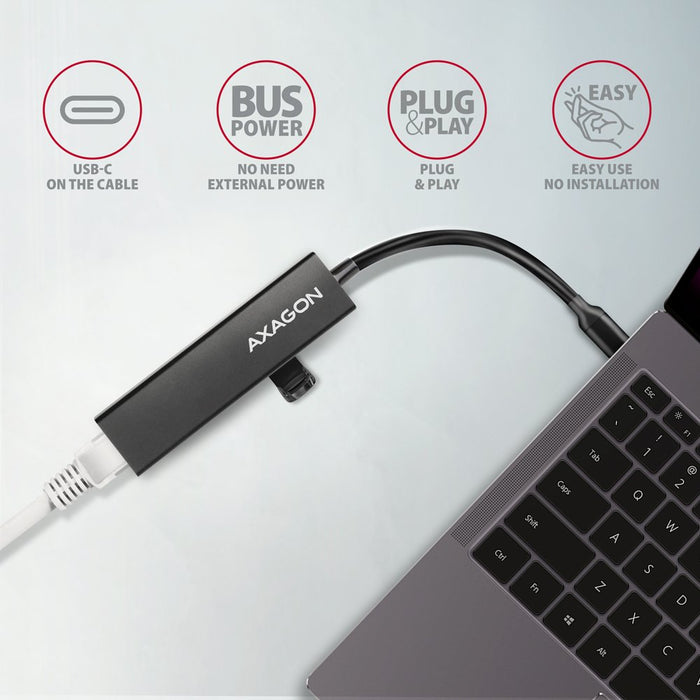 EAN 8595247906168 - Axagon HMC-GL3A USB-C-Hub 3x USB-A Gbit-LAN schwarz USB 3.2 Gen 1 (3.1 Gen 1) Type-C 5000 Mbit/s Negro imagen 4