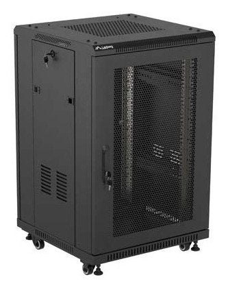 Lanberg Rack Cabinet 19 " Free Standing 18u 600x600 Flat Pack With Mesh Door Black