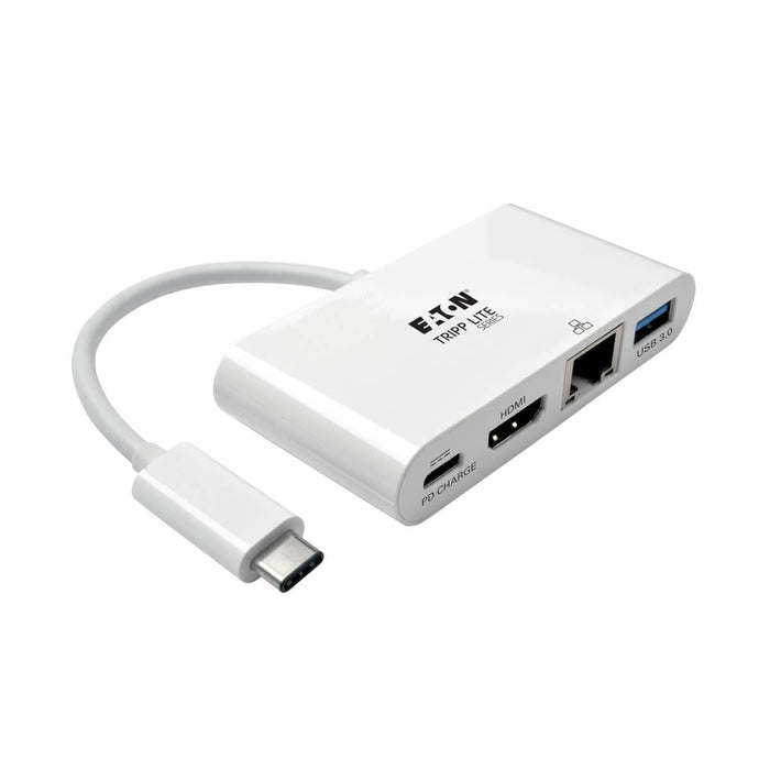 Eaton Tripp Lite   Usb-C Multiport Adapter Hdmi Usb 3.0 Port Gbe 60w Pd Charging Hdcp White