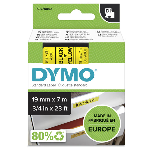 EAN 5411313452182 - DYMO D1 Standard - Black on Yellow - 19mm cinta para impresora de etiquetas Negro sobre amarillo imagen 1