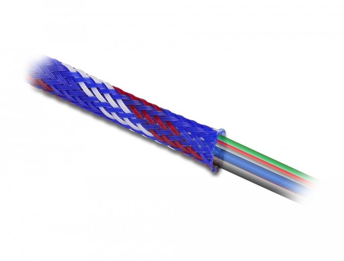 Geflechtschlauch Dehnbar 2 M X 6 Mm Blau-Rot-Weiss