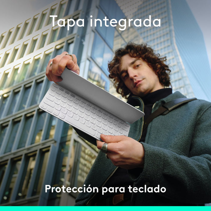 Teclado Español  Logitech 920-013011 Para Móvil Bluetooth Gris, Blanco