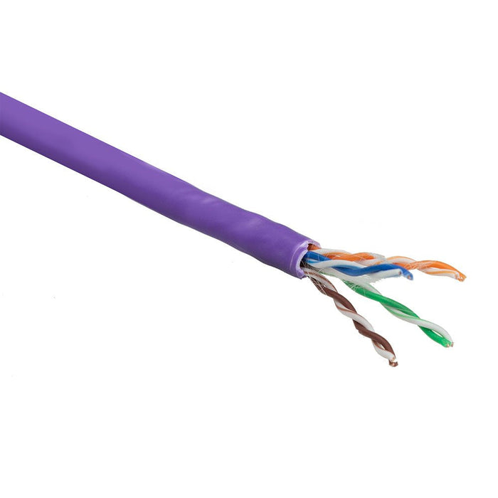Cat 6 U Utp Solid Installation Cable Without Pair Splitter, Lszh, Cpr Euroclass Dca, 24awg, Violeta 305 Meter