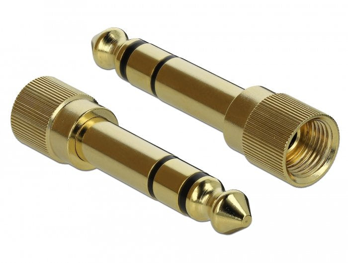 Delock Stereo Jack Extension Cable 3.5 Mm 3 Pin Male To Female With 6.35 Mm Screw Adapter 1 M