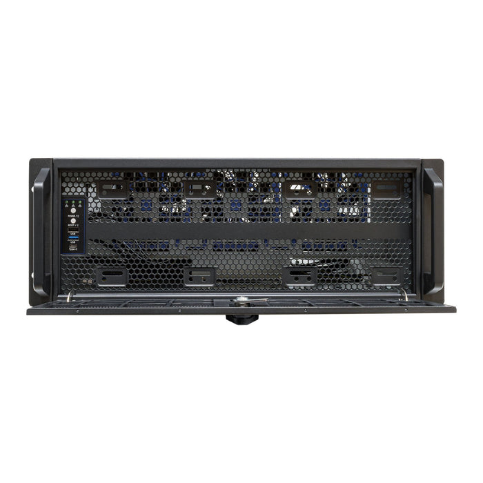 Caja Rack 19" Unykach 4u Sin Fuente Negro Plata 6 Bahias Int 1xusb2.0 1xusb3.0 1xusb-C