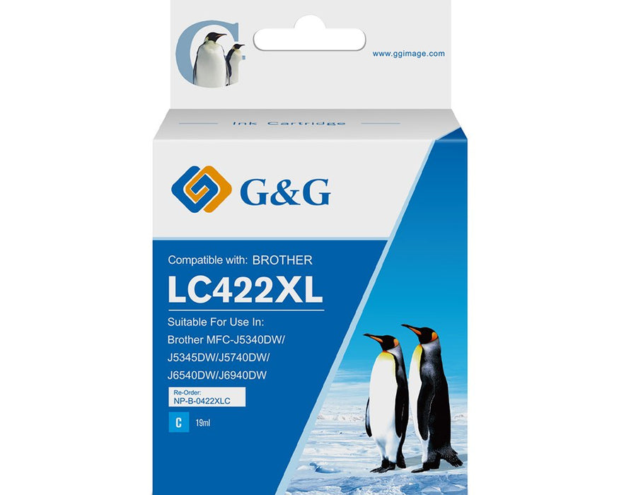 G&G Tinte Komp. M. Brother 422xl Lc422xlc Cyan 1500 Copias