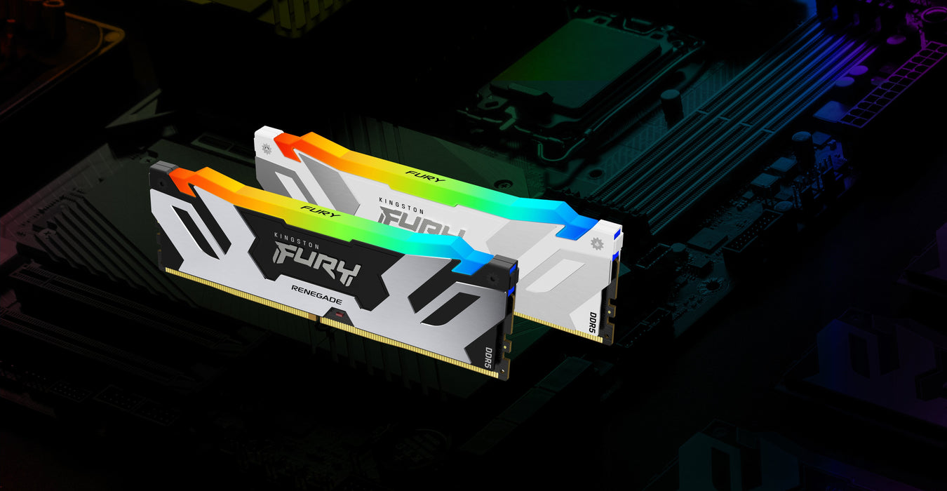 Kingston Fury Dimm 32 Gb Ddr5-6400, Blanca, Renegade Rgb Xmp, Intel Xmp Kf564c32rwa-32