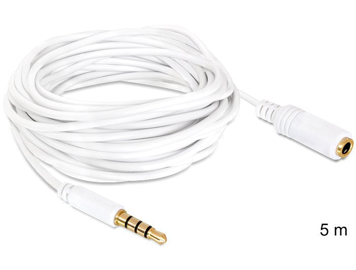 Delock Cable Audio Stereo Jack 3.5 Mm Macho / Hembra Iphone 4 Pin 5 M