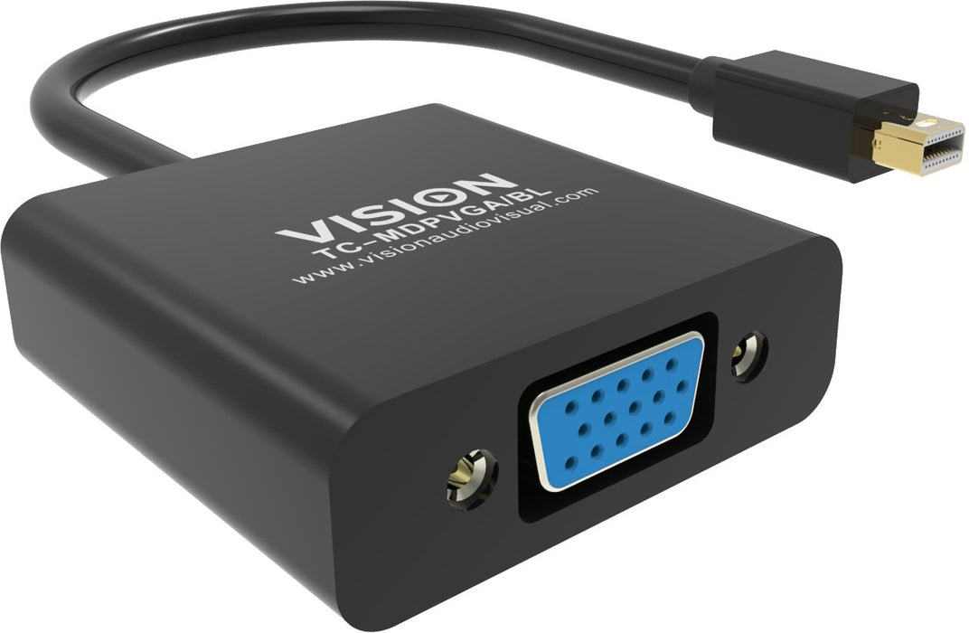 EAN 4979356000001 - Vision TC-MDPVGA/BL adaptador de cable de vídeo Mini DisplayPort VGA (D-Sub) Negro imagen 3