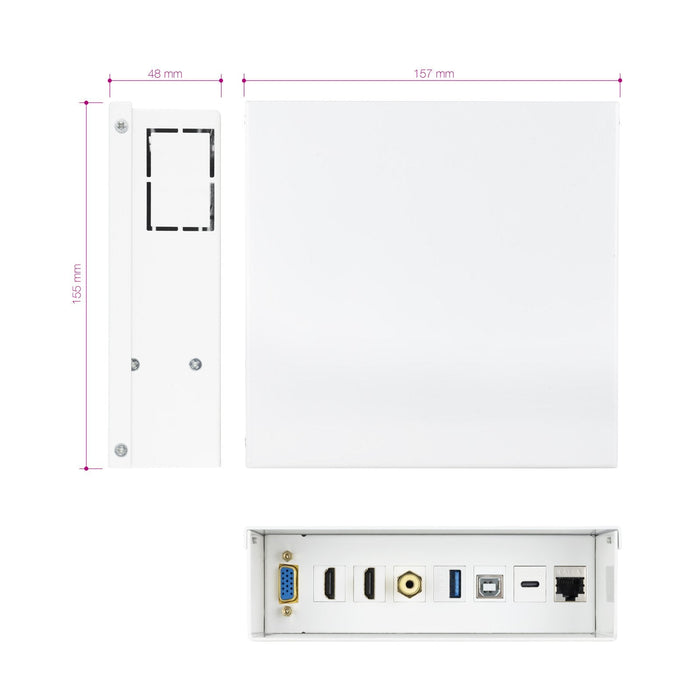 Caja Multimedia Vga+2hdmi+Jack+Usbc+Usb-B+Usb-A+Rj