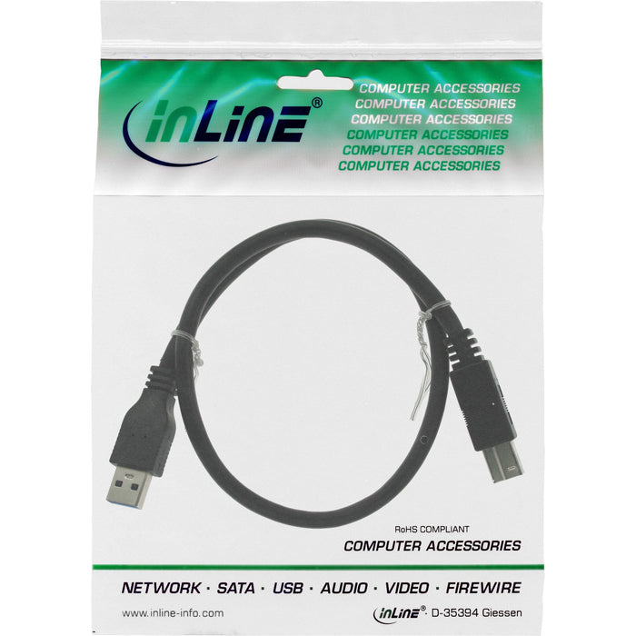 Cable Inline Usb 3.0 Tipo A Macho A Ty B Macho Negro 2m