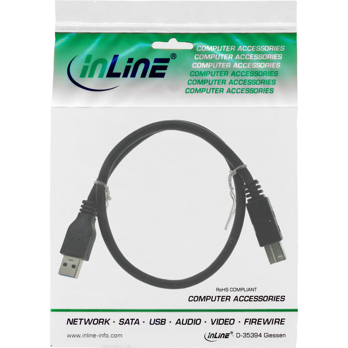 EAN 4043718130061 - InLine 35305 cable USB 0,5 m USB A USB B 5 Gbit/s Negro imagen 2