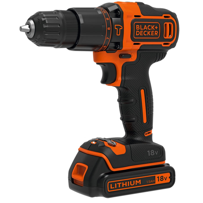 EAN 5035048641149 - Black & Decker BDCHD18KB-QW taladro Sin llave Negro, Naranja imagen 1