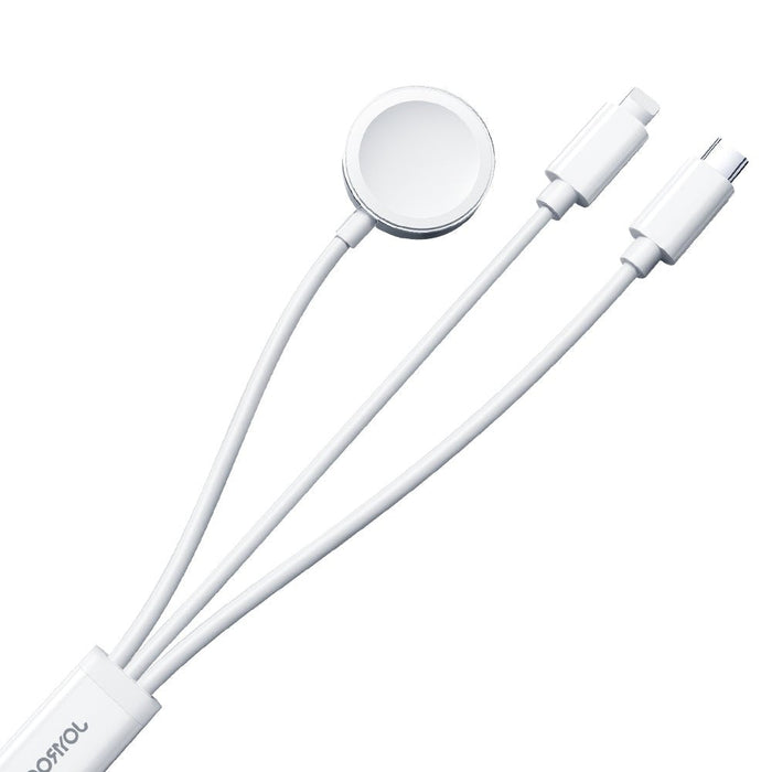 Joyroom Cable 3-In-1 C+Lightning+Wireless, 3.5a, 1,2m, White (S-Iw008)