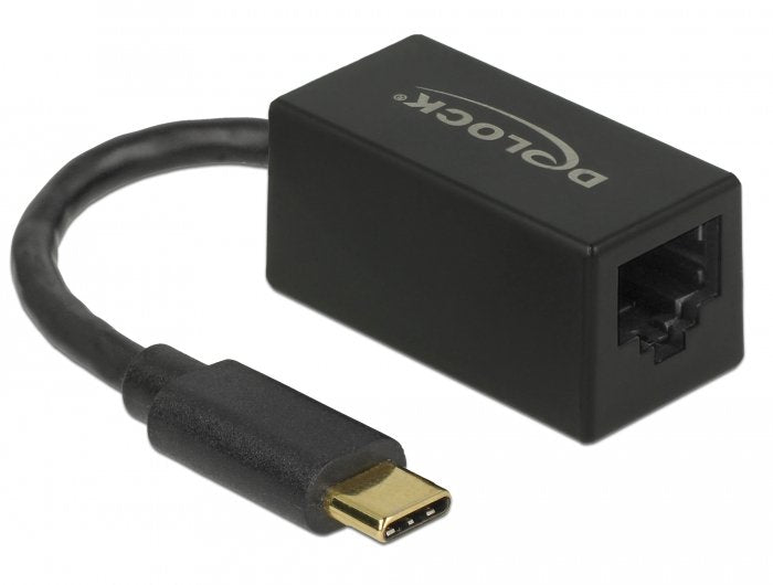 Delock Usb 3.2 Gen 1 Adaptador, Conector Usb-C> Rj-45 Socket Black, Gigabit Lan 10/100/1,000 Mbit/S 66043