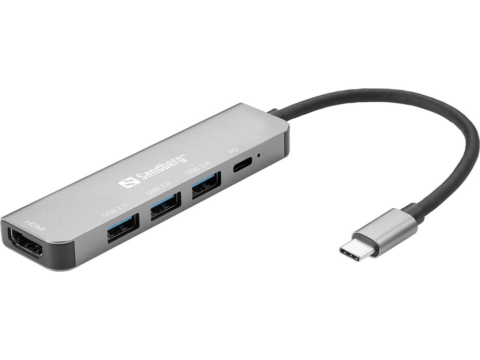EAN 5705730136320 - Sandberg 136-32 base para portátil y replicador de puertos Alámbrico USB 3.2 Gen 1 (3.1 Gen 1) Type-C Gri imagen 1