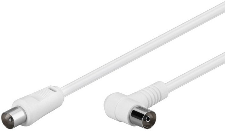 Antenna Connection Cable, Angled, 100% Shielded, White, 2.5