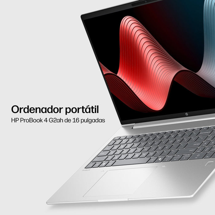 Hp Probook 4 G2ah Notebook Diseño De Bisagra En 177 Grados Amd Ryzen 5 220 / Hasta 4.9 Ghz Win 11 Pro Radeon 740m 16 Gb Ram 512 Gb Ssd Nvme 16" Ips 1920 X 1200 Gigabit Ethernet Wi-Fi 7 Bluetooth 6.0 Pike Silver (Plateado) Kbd: Esp