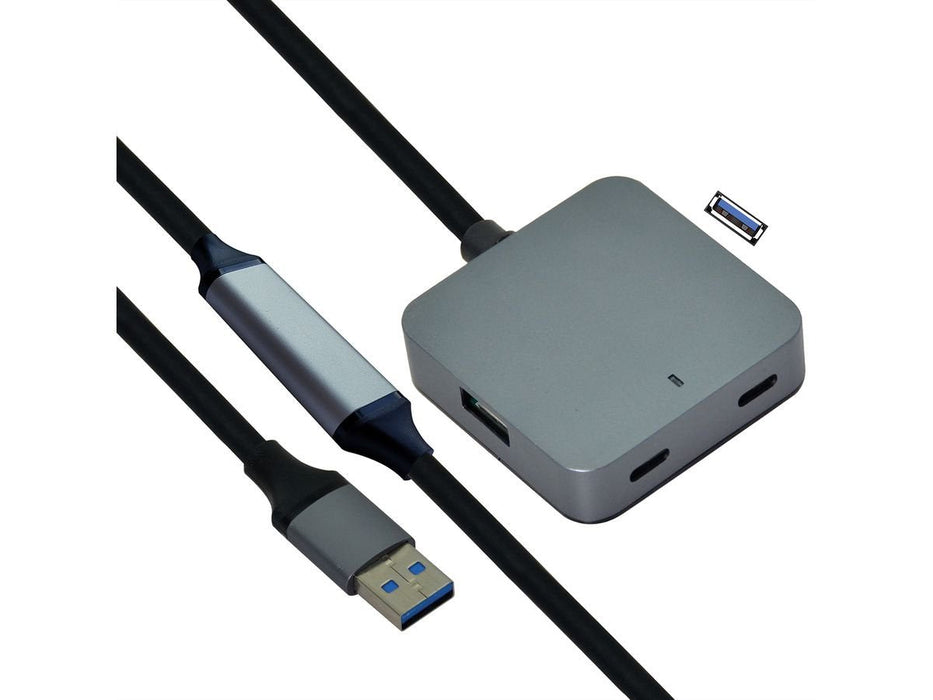 Value Usb 3.2 Gen 1 Hub, 4 Ports (2x Usb-A + 2x Usb-C), Mit Verlngerungscable, Schwarz, 10 M
