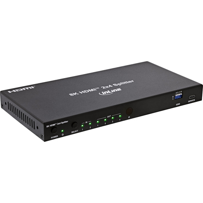 Splitter Hdmi  2x4 Puertos 8k 60hz Inline   2x4, Hdmi 8k/60hz (4k120hz)