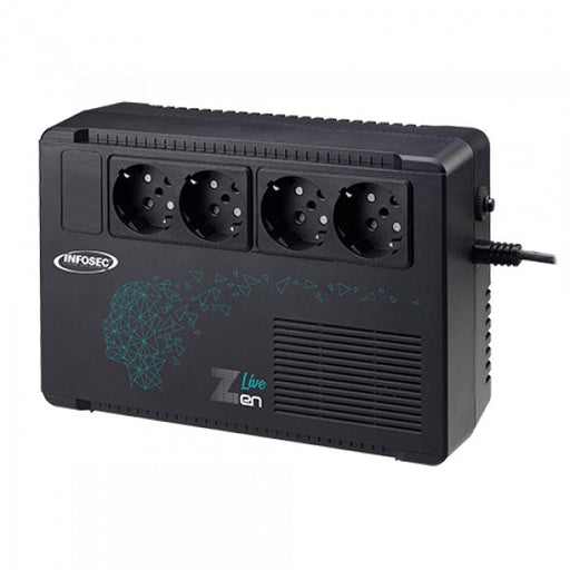 EAN 3700085660829 - Infosec Zen Live 650 sistema de alimentación ininterrumpida (UPS) Línea interactiva 0,65 kVA 390 W 4 sali imagen 1