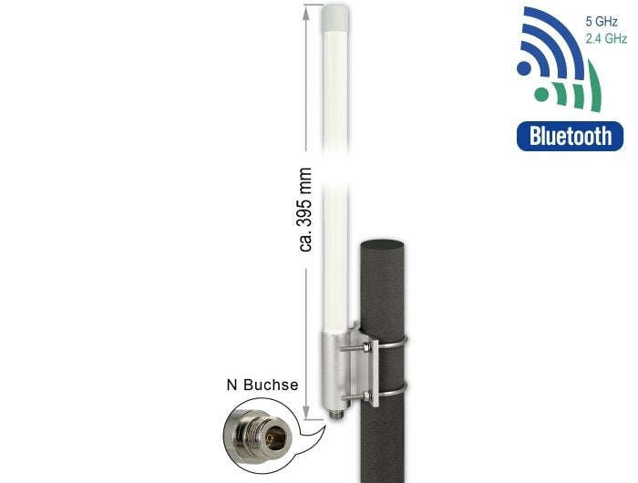 Delock Wlan De Doble Banda Ac / Ax / A / B / G / N Antena  N 6.2 - 8.0 Dbi 39.5 Cm