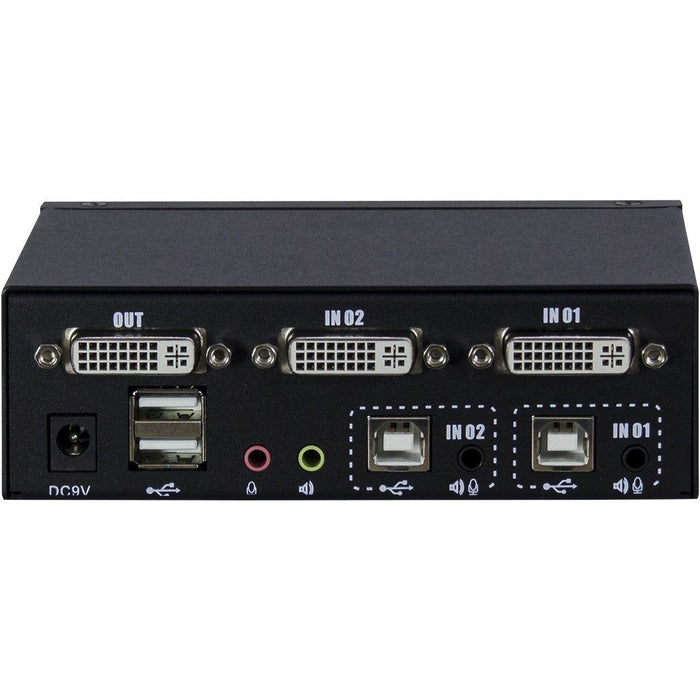 Inter-Tech Kvm Switch As-21da Dvi, 2 Port, Metal, Front Us