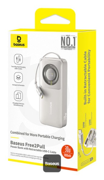 Power Bank Retractcable 10kmah 30w