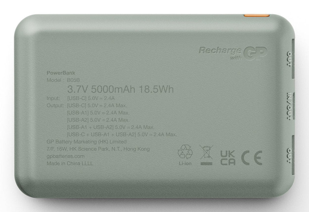 Gp Powerbank B+ Serie 5000 Mah Moosgrün